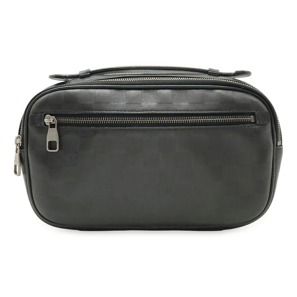 LOUIS VUITTON Damier Infini Ambler Body Bag Waist Leather Onyx Black